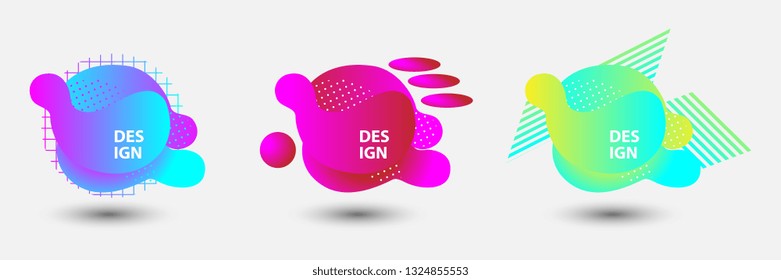 Modern abstract vector banner set with gradient geometric liquid form various colors can be use for logo Template , flyer or presentation. EPS 10 - Vector