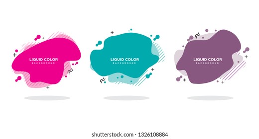 Modern abstract vector banner set. Flat geometric liquid form with various colors. Template for the design of a logo, flyer or presentation. EPS 10