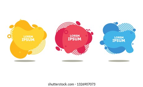 Modern abstract vector banner set. Flat geometric liquid form with various colors. Modern vector template, Template for the design of a logo, flyer or presentation. EPS 10