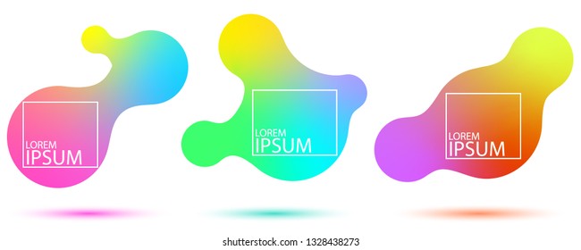 Modern abstract vector banner set.  Shapes composition. Flat geometric liquid form with various colors. Template for the design of a logo, flyer or presentation.