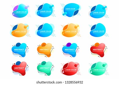 Modern abstract vector banner set. Geometric liquid form with various colors. Modern vector template, Template for the design of a logo, flyer or presentation. EPS 10