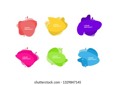 Modern abstract vector banner set. Flat geometric liquid form with various colors. Modern vector template, Template for the design of a logo, flyer or presentation. EPS 10