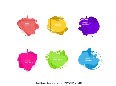 Modern abstract vector banner set. Flat geometric liquid form with various colors. Modern vector template, Template for the design of a logo, flyer or presentation. EPS 10