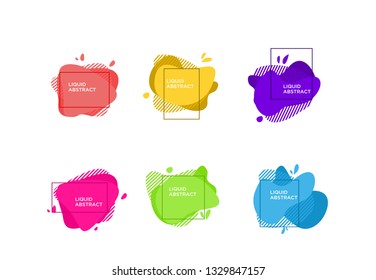 Modern abstract vector banner set. Flat geometric liquid form with various colors. Modern vector template, Template for the design of a logo, flyer or presentation. EPS 10