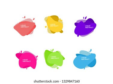 Modern abstract vector banner set. Flat geometric liquid form with various colors. Modern vector template, Template for the design of a logo, flyer or presentation. EPS 10