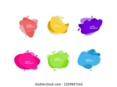 Modern abstract vector banner set. Flat geometric liquid form with various colors. Modern vector template, Template for the design of a logo, flyer or presentation. EPS 10