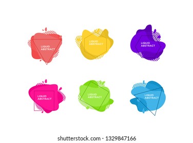 Modern abstract vector banner set. Flat geometric liquid form with various colors. Modern vector template, Template for the design of a logo, flyer or presentation. EPS 10