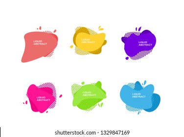 Modern abstract vector banner set. Flat geometric liquid form with various colors. Modern vector template, Template for the design of a logo, flyer or presentation. EPS 10
