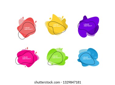 Modern abstract vector banner set. Flat geometric liquid form with various colors. Modern vector template, Template for the design of a logo, flyer or presentation. EPS 10
