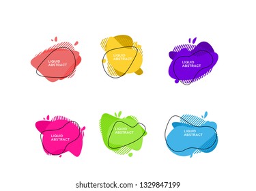 Modern abstract vector banner set. Flat geometric liquid form with various colors. Modern vector template, Template for the design of a logo, flyer or presentation. EPS 10