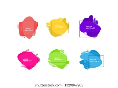 Modern abstract vector banner set. Flat geometric liquid form with various colors. Modern vector template, Template for the design of a logo, flyer or presentation. EPS 10