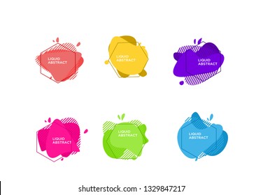 Modern abstract vector banner set. Flat geometric liquid form with various colors. Modern vector template, Template for the design of a logo, flyer or presentation. EPS 10