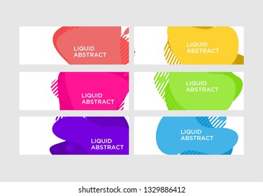 Modern abstract vector banner set. Flat geometric liquid form with various colors. Modern vector template, Template for the design of a logo, flyer or presentation. EPS 10