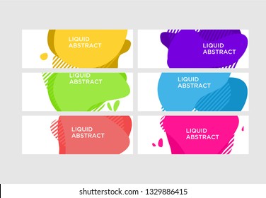 Modern abstract vector banner set. Flat geometric liquid form with various colors. Modern vector template, Template for the design of a logo, flyer or presentation. EPS 10