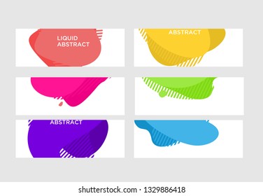 Modern abstract vector banner set. Flat geometric liquid form with various colors. Modern vector template, Template for the design of a logo, flyer or presentation. EPS 10
