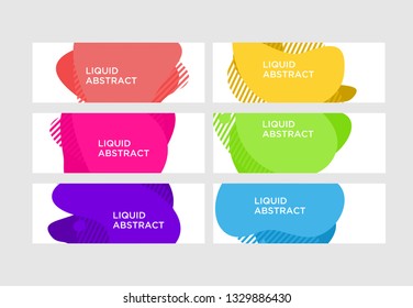 Modern abstract vector banner set. Flat geometric liquid form with various colors. Modern vector template, Template for the design of a logo, flyer or presentation. EPS 10