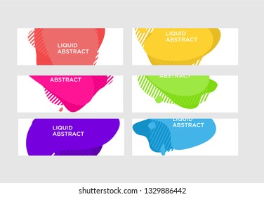 Modern abstract vector banner set. Flat geometric liquid form with various colors. Modern vector template, Template for the design of a logo, flyer or presentation. EPS 10