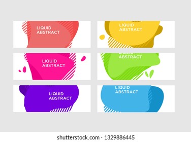 Modern abstract vector banner set. Flat geometric liquid form with various colors. Modern vector template, Template for the design of a logo, flyer or presentation. EPS 10