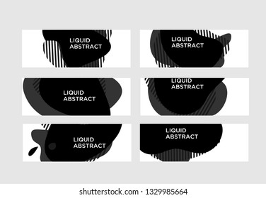Modern abstract vector banner set. Flat geometric liquid form with various colors. Modern vector template, Template for the design of a logo, flyer or presentation. black friday  EPS 10