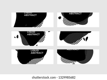 Modern abstract vector banner set. Flat geometric liquid form with various colors. Modern vector template, Template for the design of a logo, flyer or presentation. black friday  EPS 10
