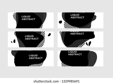 Modern abstract vector banner set. Flat geometric liquid form with various colors. Modern vector template, Template for the design of a logo, flyer or presentation. black friday  EPS 10