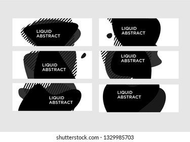 Modern abstract vector banner set. Flat geometric liquid form with various colors. Modern vector template, Template for the design of a logo, flyer or presentation. black friday  EPS 10