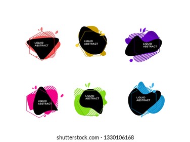 	
Modern abstract vector banner set. Flat geometric liquid form with various colors. Modern vector template, Template for the design of a logo, flyer or presentation, black dark. EPS 10