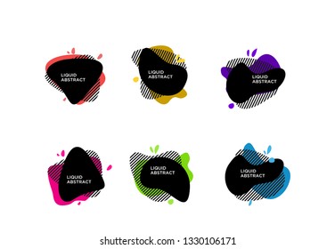 	
Modern abstract vector banner set. Flat geometric liquid form with various colors. Modern vector template, Template for the design of a logo, flyer or presentation, black dark. EPS 10