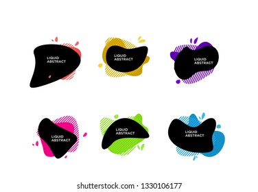 	
Modern abstract vector banner set. Flat geometric liquid form with various colors. Modern vector template, Template for the design of a logo, flyer or presentation, black dark. EPS 10