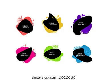 	
Modern abstract vector banner set. Flat geometric liquid form with various colors. Modern vector template, Template for the design of a logo, flyer or presentation, black dark. EPS 10