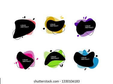 	
Modern abstract vector banner set. Flat geometric liquid form with various colors. Modern vector template, Template for the design of a logo, flyer or presentation, black dark. EPS 10