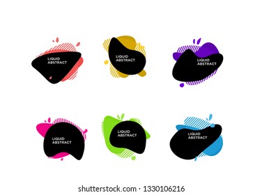 	
Modern abstract vector banner set. Flat geometric liquid form with various colors. Modern vector template, Template for the design of a logo, flyer or presentation, black dark. EPS 10