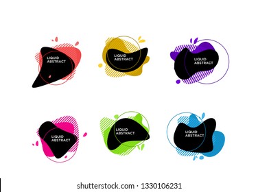	
Modern abstract vector banner set. Flat geometric liquid form with various colors. Modern vector template, Template for the design of a logo, flyer or presentation, black dark. EPS 10