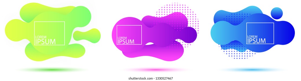 Modern abstract vector banner set. Fluid color badges.  Template for the design of a logo, flyer or presentation. 