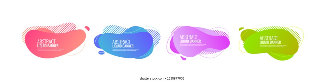 Modern abstract vector banner set. Flat geometric liquid form with various colors. Modern vector template, Template for the design of a logo, flyer or presentation. EPS 10- Template