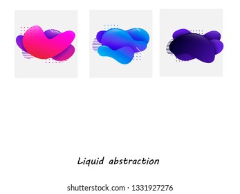 	
Modern abstract vector banner set. Flat geometric liquid form with various colors. 