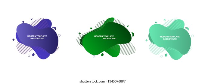 Modern abstract vector banner set. Flat geometric liquid form with various colors. Modern vector template, Template for the design of a logo, flyer or presentation