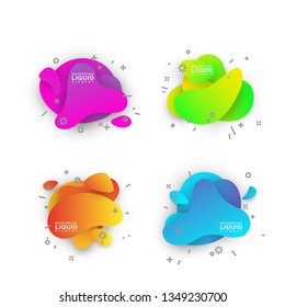 Modern abstract vector banner set. Flat geometric liquid shapes with various colors. Modern vector templates, templates for logo, flyer or presentation designs. EPS 10