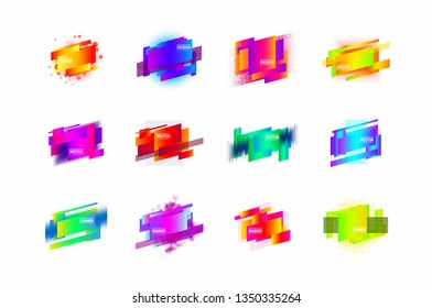 Modern abstract vector banner set. Flat geometric liquid form with various colors. Modern vector template, Template for the design of a logo, flyer or presentation. EPS 10