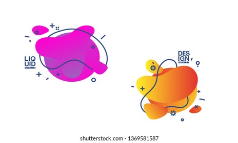 Modern abstract vector banner set. Flat geometric liquid form with various colors. Modern vector template, Template for the design of a logo, flyer or presentation. EPS 10