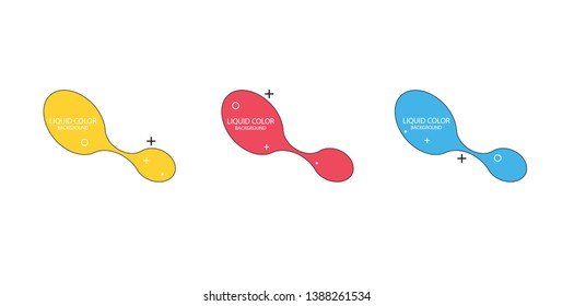 Modern abstract vector banner set. Flat geometric liquid form with various colors. Modern vector template, Template for the design of a logo, flyer or presentation. Abstract geometric shapes