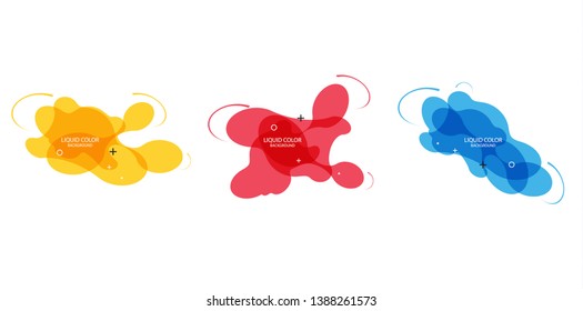 Modern abstract vector banner set. Flat geometric liquid form with various colors. Modern vector template, Template for the design of a logo, flyer or presentation. Abstract geometric shapes