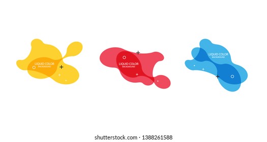 Modern abstract vector banner set. Flat geometric liquid form with various colors. Modern vector template, Template for the design of a logo, flyer or presentation. Abstract geometric shapes