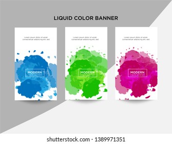 Modern abstract vector banner set liquid shapes with various colors. Modern vector templates, templates for logo, flyer or presentation designs.