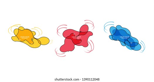 Modern abstract vector banner set. Flat geometric liquid form with various colors. Modern vector template, Template for the design of a logo, flyer or presentation. Abstract geometric shapes.