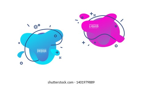 Modern abstract vector banner set. Flat geometric liquid form with various colors. Modern vector template, Template for the design of a logo, flyer or presentation. EPS 10