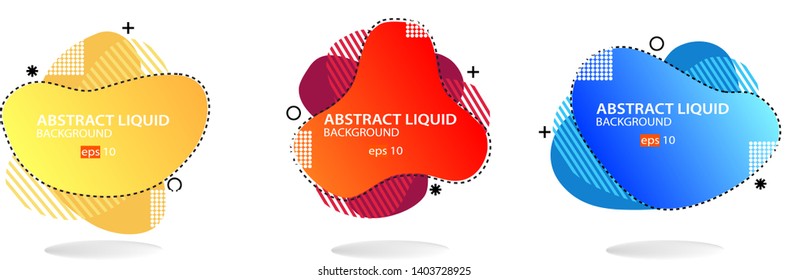 modern abstract vector banner set flat geometric liquid form with various colors modern vector. eps 10