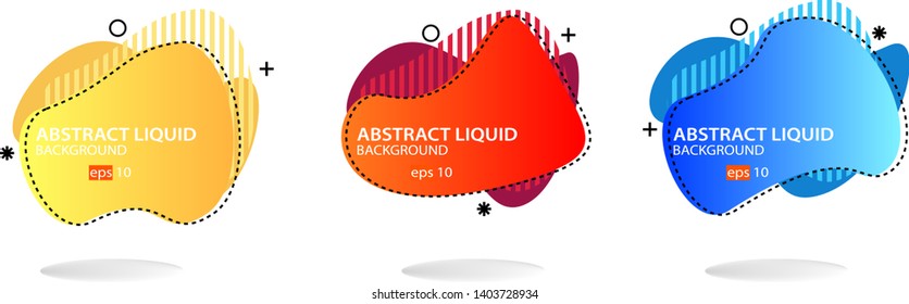 modern abstract vector banner set flat geometric liquid form with various colors modern vector. eps 10