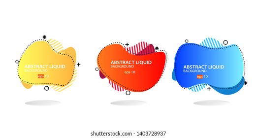 modern abstract vector banner set flat geometric liquid form with various colors modern vector. eps 10