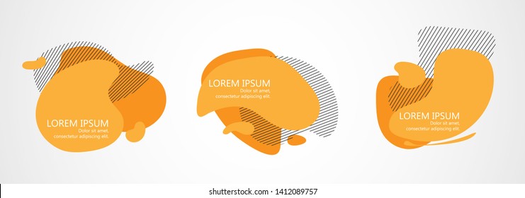 Modern abstract vector banner set. Abstract liquid shape. Memphis style. Fluid design. Modern vector illustration.